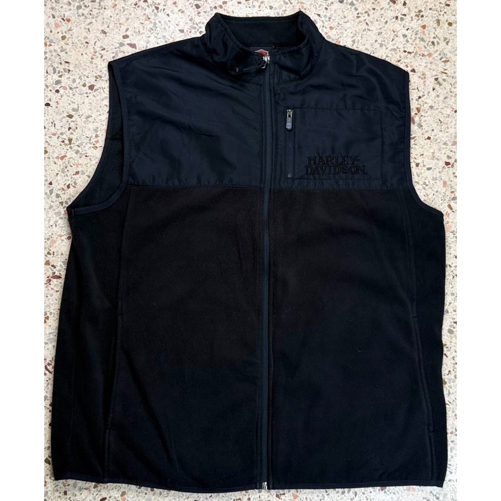 Harley Davidson Northstar Columbus Ohio Men's Black Fleece Vest Size Large